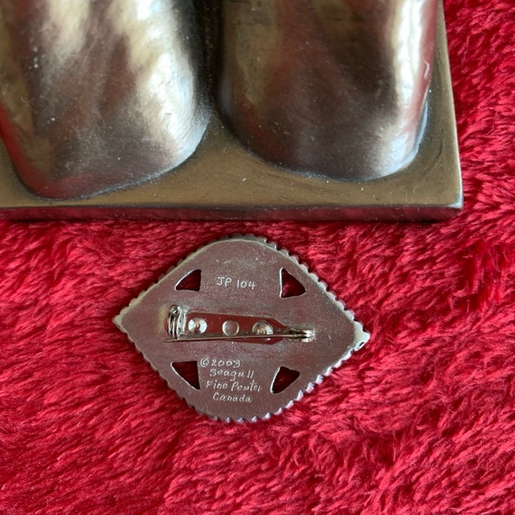 Seagull Pewter Brooch Signed - Picture 2 of 7